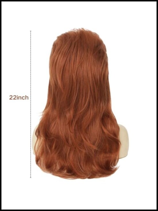 80s Mullet Bouffant Wig with Bangs Synthetic Heat Resistant Fiber Party Wig